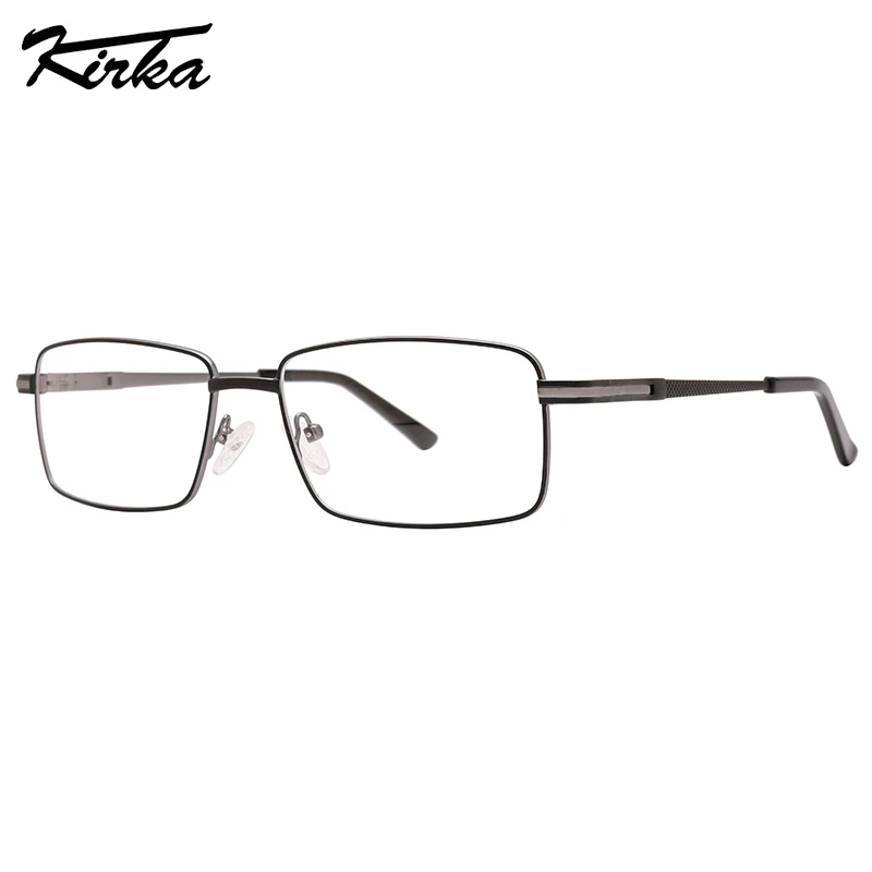 Kirka Oversized Lenses Metal Flat Rectangle Myopia Optic Reading Glasses for Men Prescription Ready Reading Eyeglasses MM2064