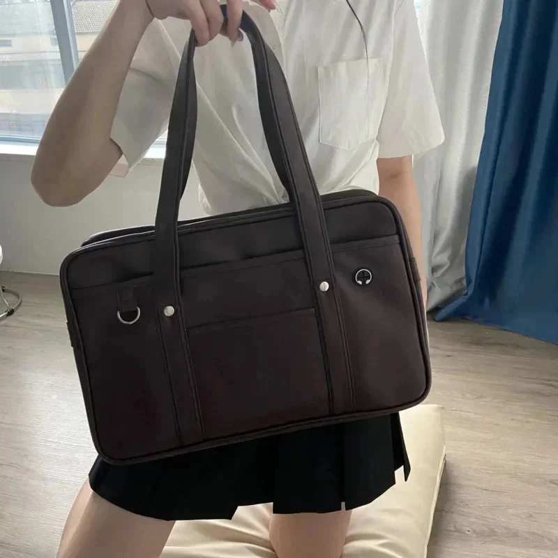 

New Japanese Casual PU Shoulder Bag Junior High School Students School Bag Handbag Anime Uniform Bag Tote Bags For Women Gift