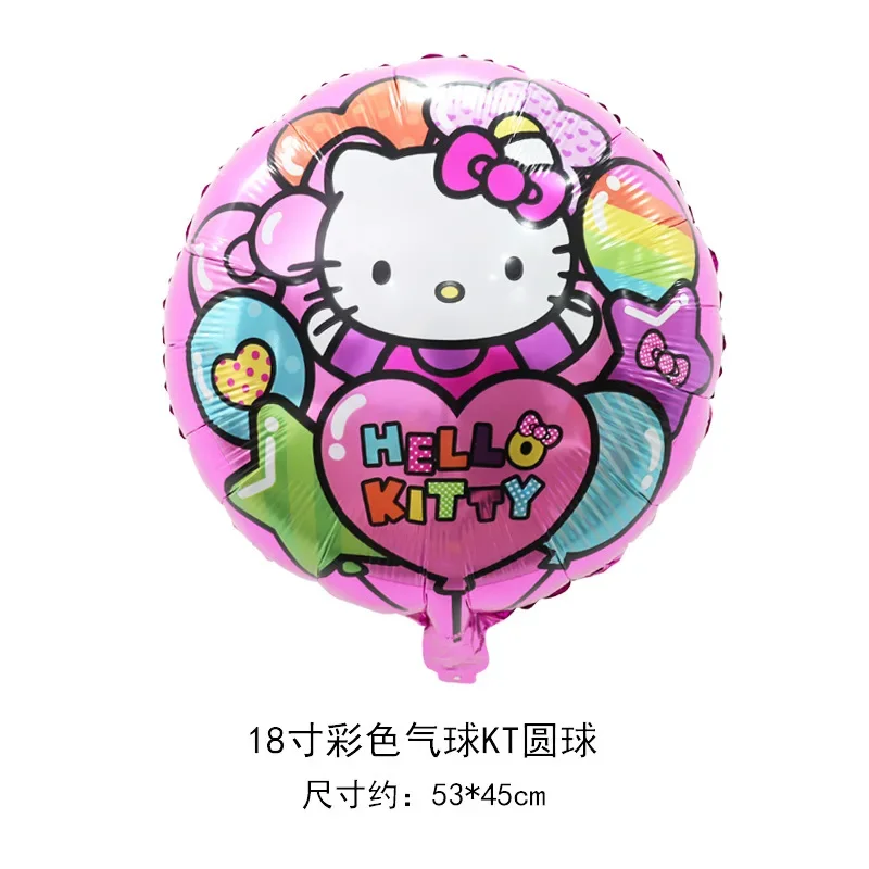 Sanurgente-Ballons Hello Kitty pour enfants, décoration de fête d\'anniversaire, figurine d\'anime Kawaii, fournitures de fête de dessin animé mignon