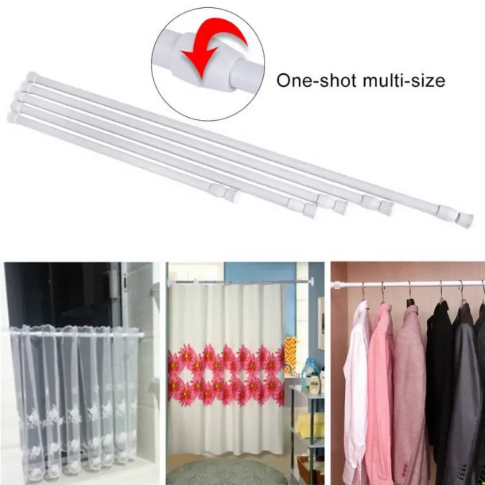 Multi Purpose Spring Loaded Extendable Sticks Useful Telescopic Net Voile Tension Curtain Rail Pole Bathroom Product Adjustable