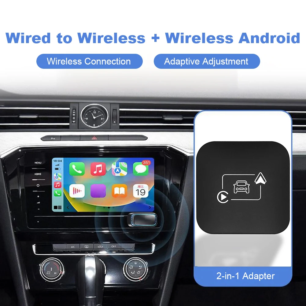 صندوق CarPlay اللاسلكي Android Auto Mini Box Dongle BT WiFi Mini AI Box Auto Connect Android 11+ نظام لسيارات CarPlay Android السلكية