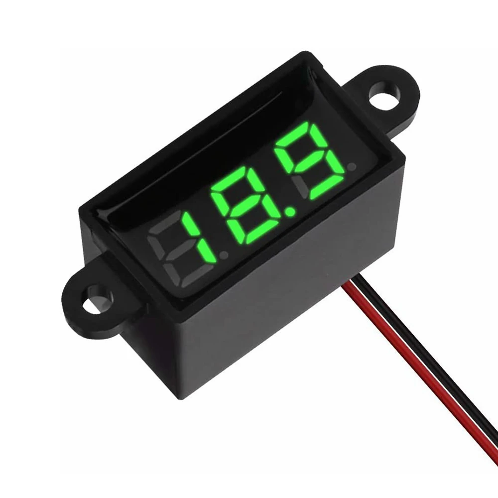 0.28 Inch Mini Digital DC 12V Voltmeter 3V-30V Digital DC Waterproof Dustproof Voltmeter Display Voltage Tester Meter