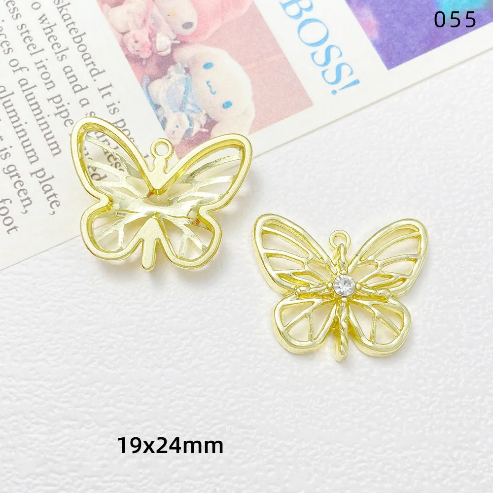 Diy handmade bracelet necklace earrings material accessoriesHollow diamond butterfly personality pendant