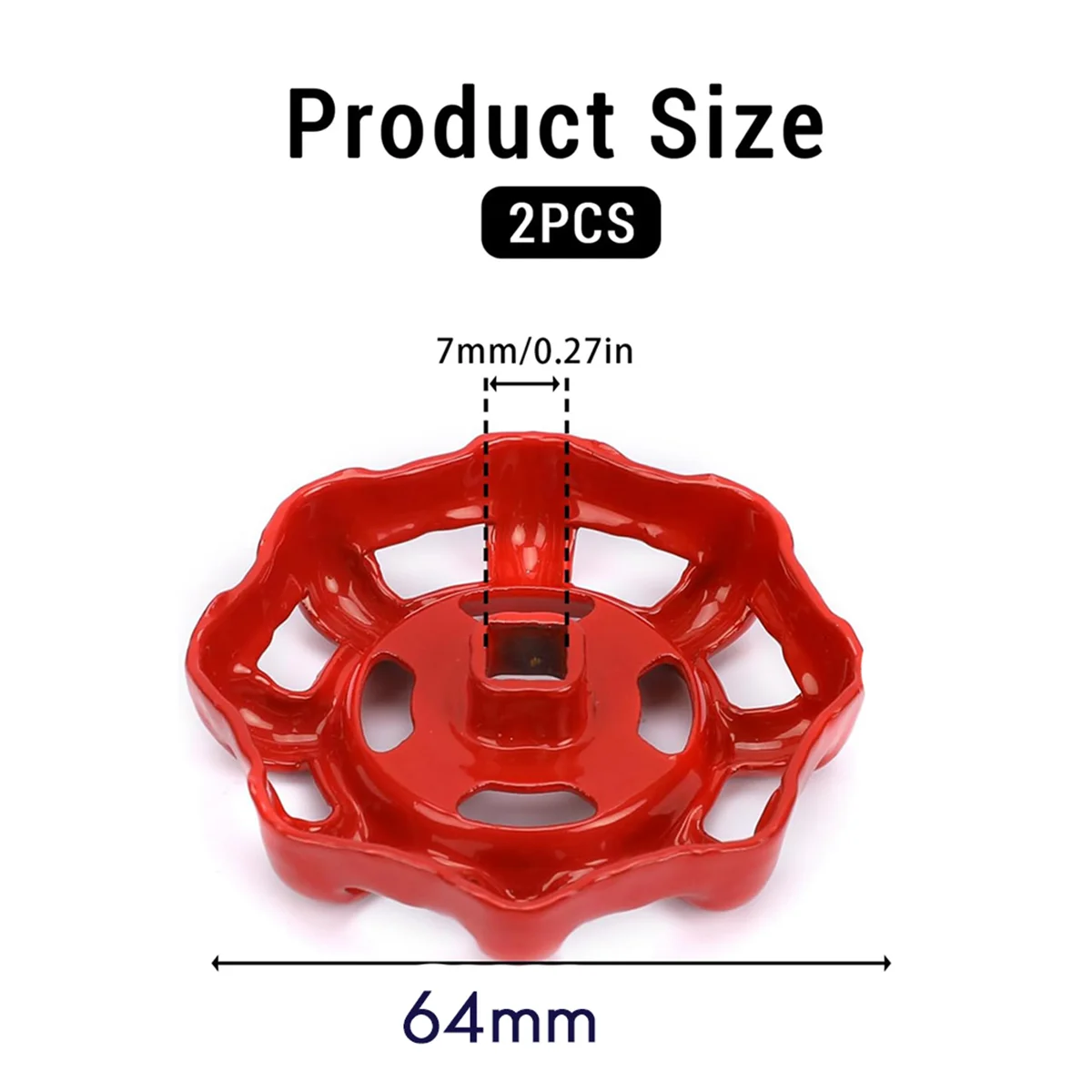 SSR 2 Pack Outside Faucet Handles Replacement Faucet Wheel Handle Stem Hole Hose Bib Handle Cast Iron Water Spigot Handle