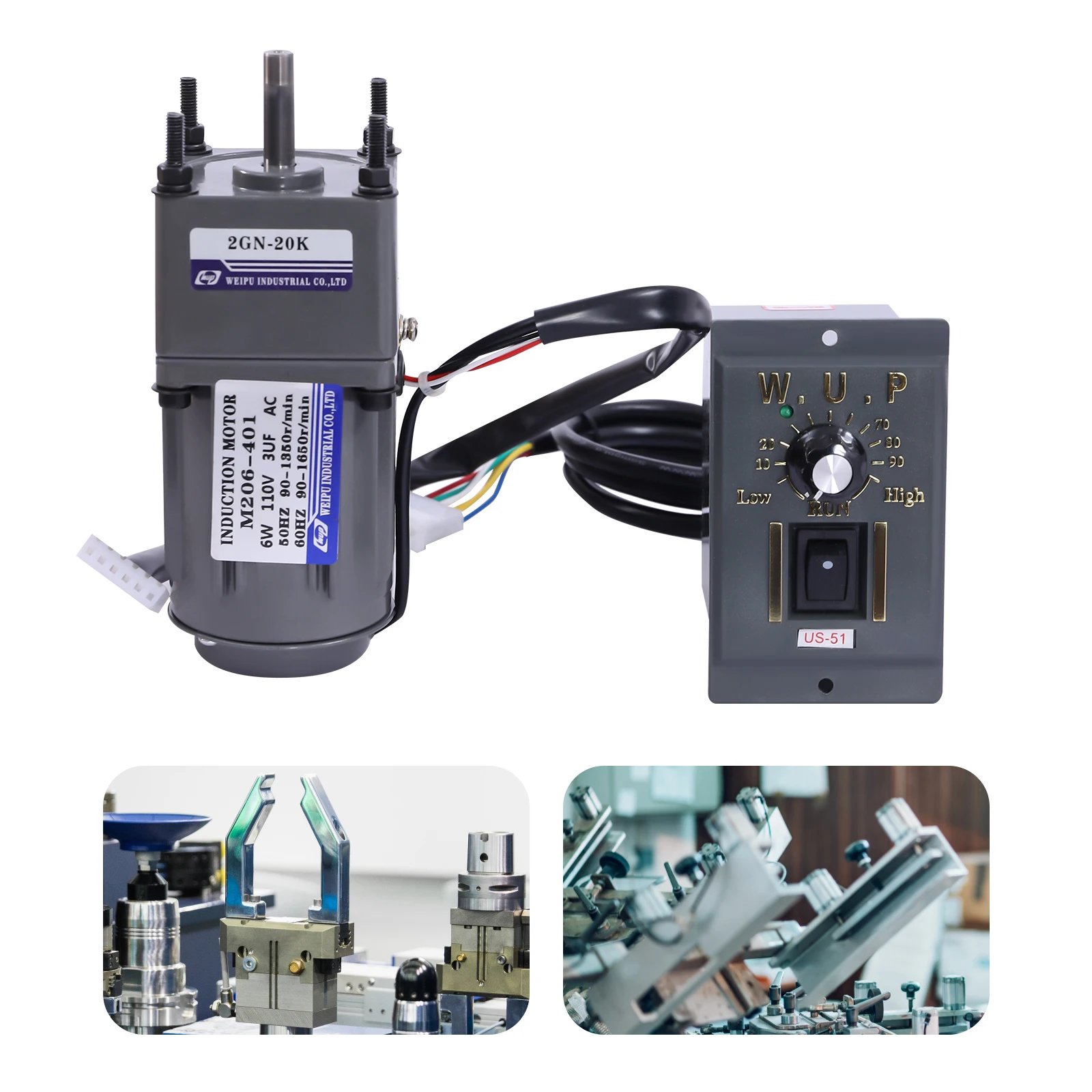 

High-Efficiency Adjustable Speed Gear Motor 0-68RPM with Aluminum Alloy Housing & Copper Coil