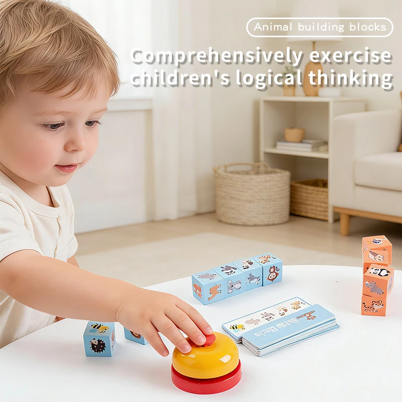 Animal Matching Sorting Battle Blocks Kids Logic Thinking Training Parent-child Interactive Board Game Educational Toy