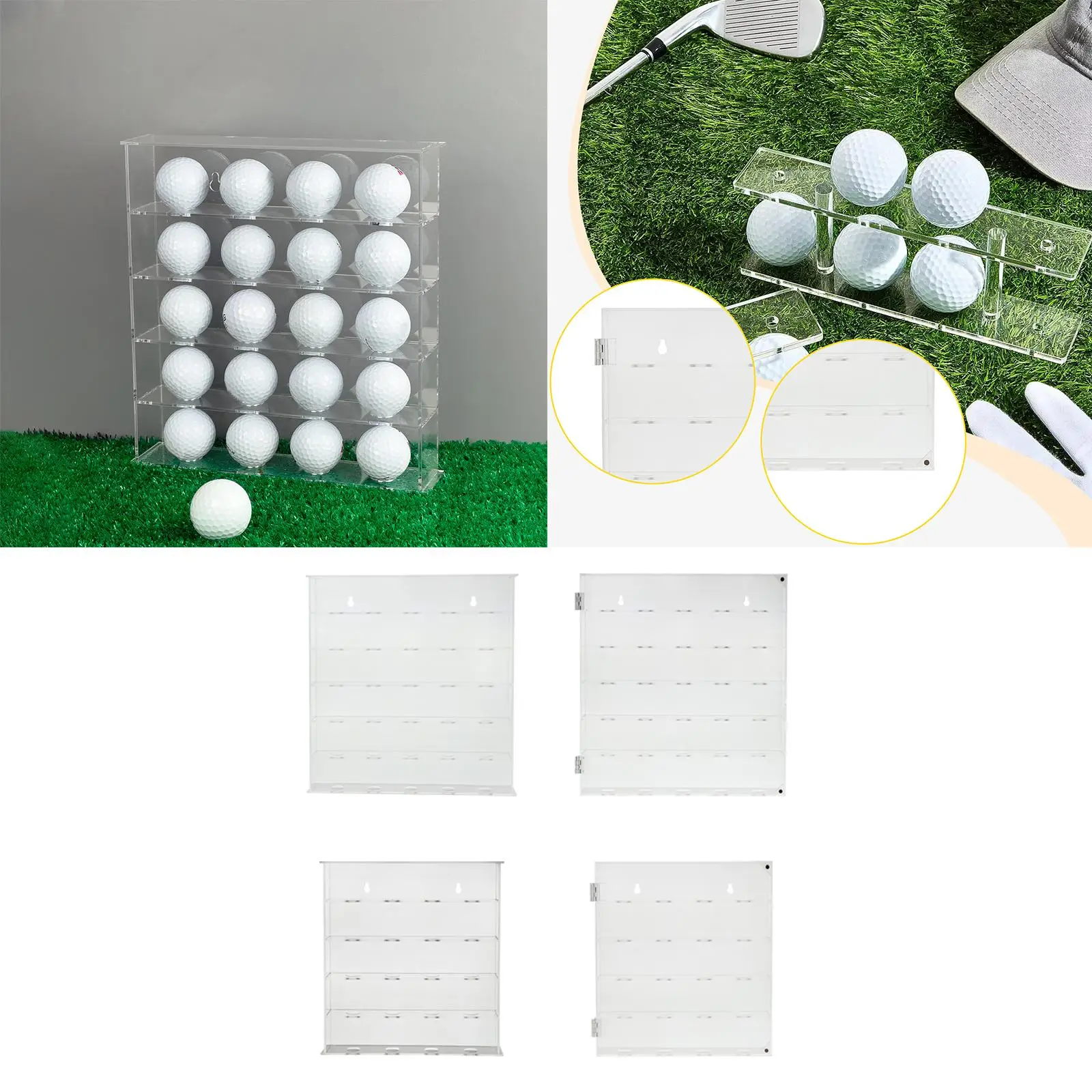 Golf Ball Display Rack, Durable Cabinet Holder Organizers Wall Mount, Storage Collectibles Organizer Golf Ball Holder