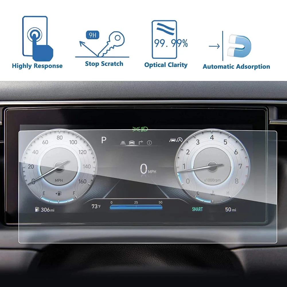AB98-For Tucson 2021+ 10.25-Inch Car Dashboard Display Screen Film Protection Instrument Screen Tempered Glass Film