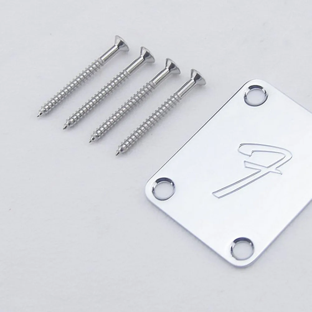 

3Pcs Metal Guitar Neck Plate Bass Neck Connecting Board Joint Plate Electric Guitar Reinforcement Repair Kit Silver