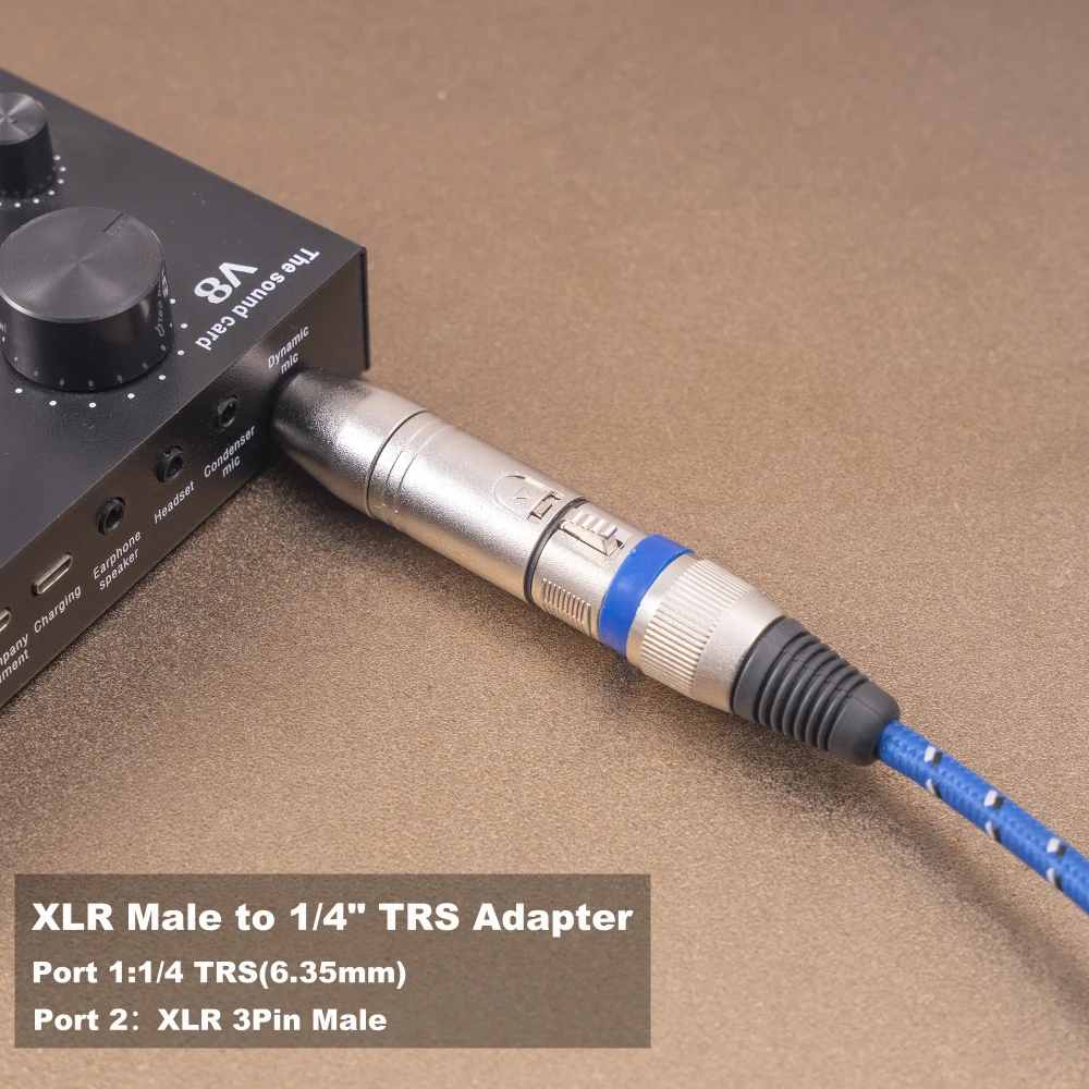 1/4" TRS to XLR Adapter, Balanced Quarter Inch 6.35mm Male to XLR Male Adapters