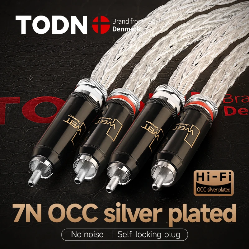 todn-1-pair-rca-cable-silver-plated-7n-occ-hifi-2rca-to-2rca-high-end-audio-cables-for-amplifier-dac-dap-tv-car-stereo-mixer