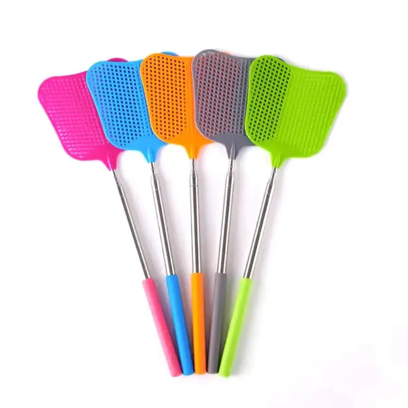 Telescopic Fly Swatters Durable Plastic Heavy Duty Flyswatter With Stainless Mosquito Repellent Tool Home Accessories Tools
