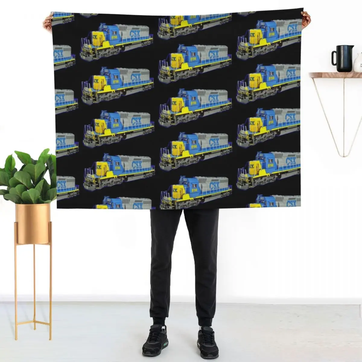 Freight Train CSX Engine Throw Blanket Soft Plush Plaid Fashion Sofas Winter beds Sofa Nap Furry Blankets