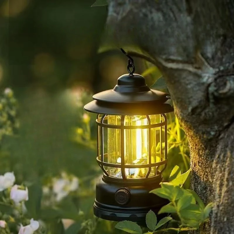 

Charge Retro Lantern Outdoor Lighting Campsite Camping Camping Lantern Tent Long-lasting Battery Life Wall-mounted Atmosphere