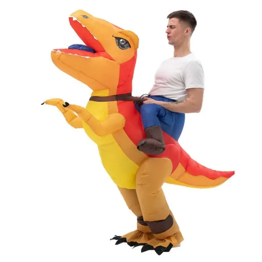 Halloweenowa zabawa nocna coroczna impreza dla dorosłych Cosplay kreskówka zwierzątko welociraptor Tyrannosaurus Rex dinozaur nadmuchiwany kostium