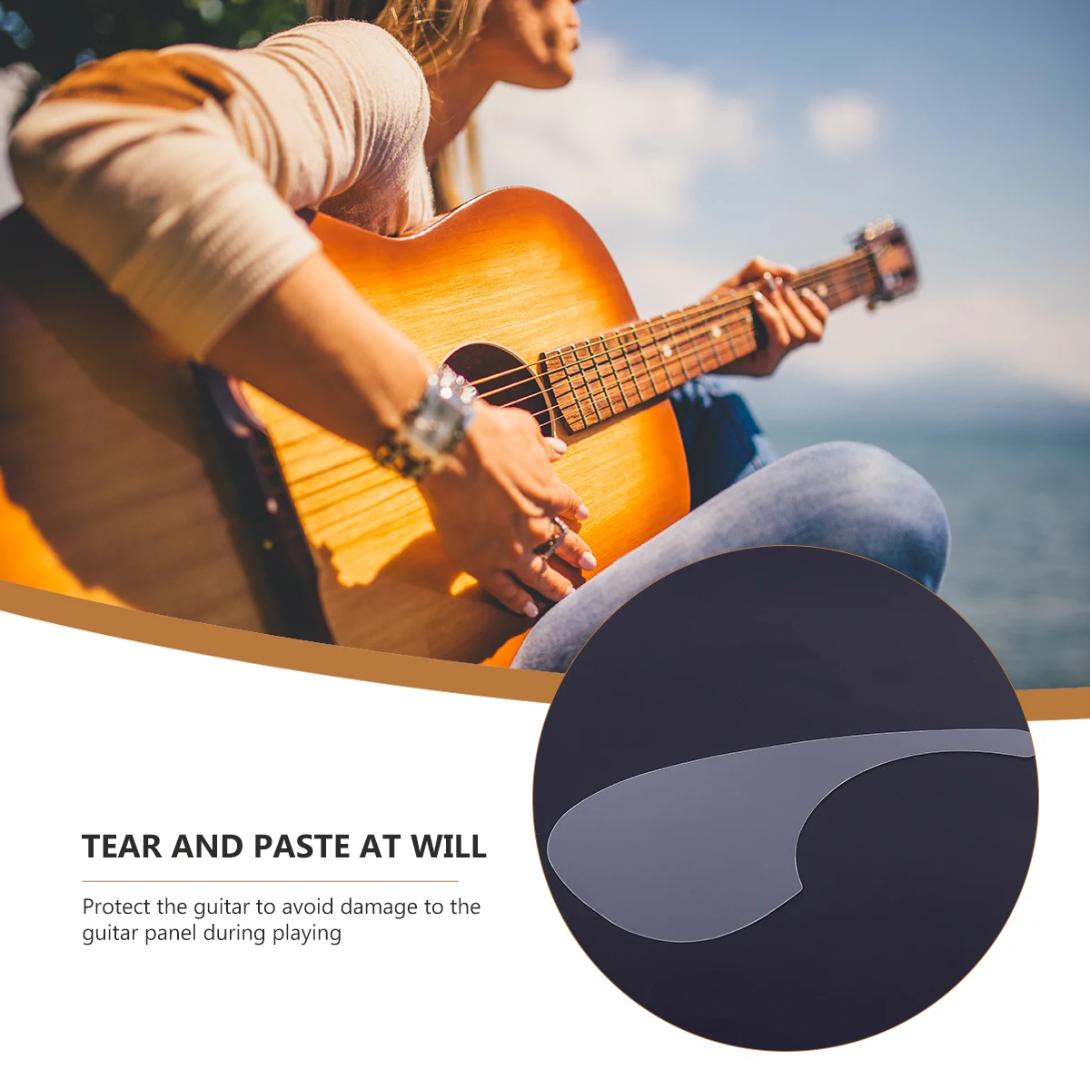 

Pick Guitar Retro Stickers Pet Material Acoustic Clear Glossy Fretboard