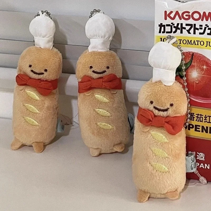 Kawaii 9 cm SumikkoGurashi boulangerie gestionnaire jouets en peluche porte-clés dessin animé pain grillé moelleux Baguette poupée douce sac à dos charme cadeau