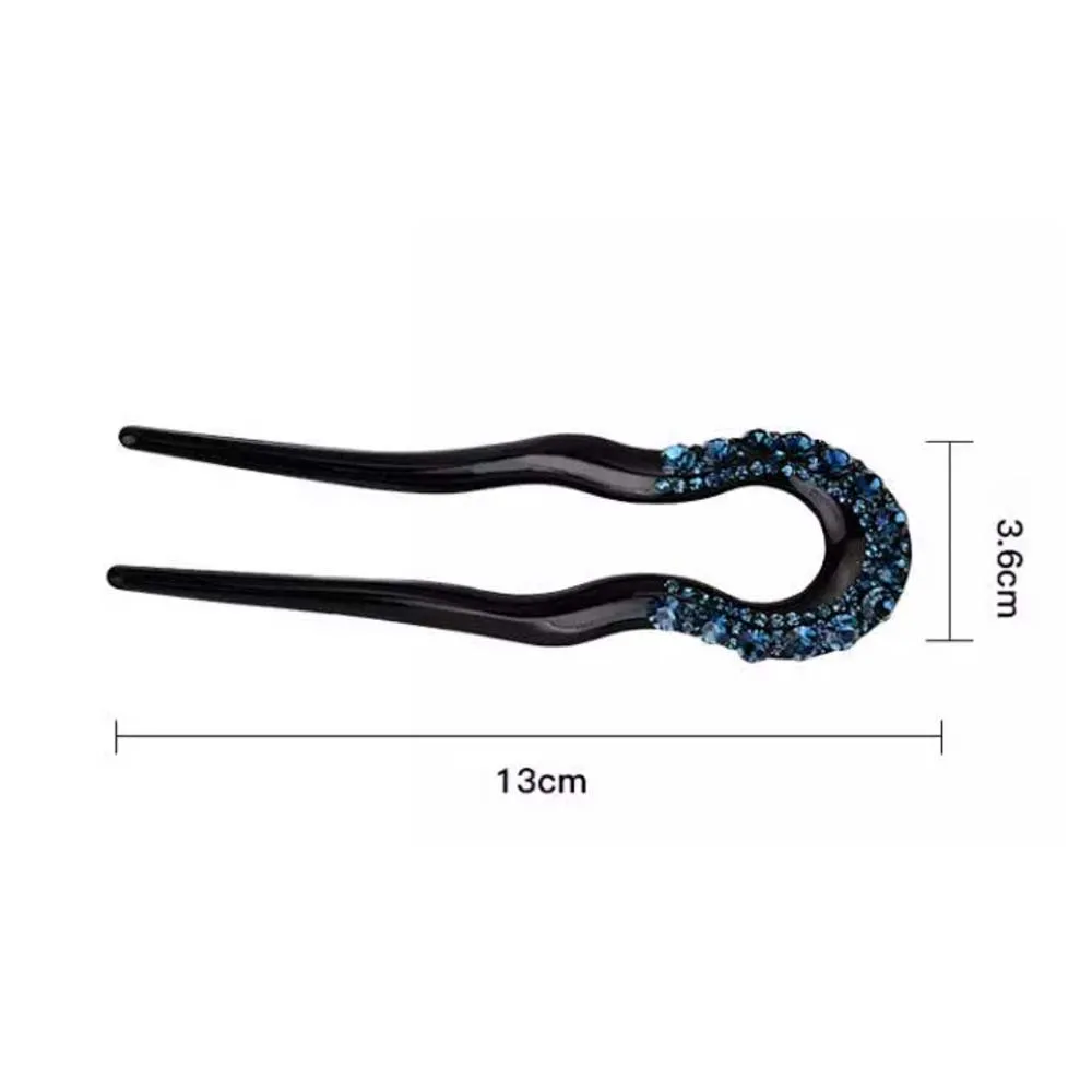 Retro Daily Lady Rhinestone Fashion U-shaped Hair Accessories Hair Sticks Hair fork Hairpin