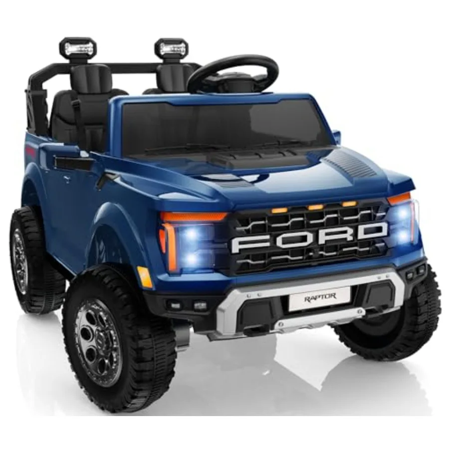 Auto da giro per bambini Raptor a 2 posti con licenza, giocattoli da 24 Volt per ragazzi con telecomando, auto elettrica per bambini con luci a LED, B