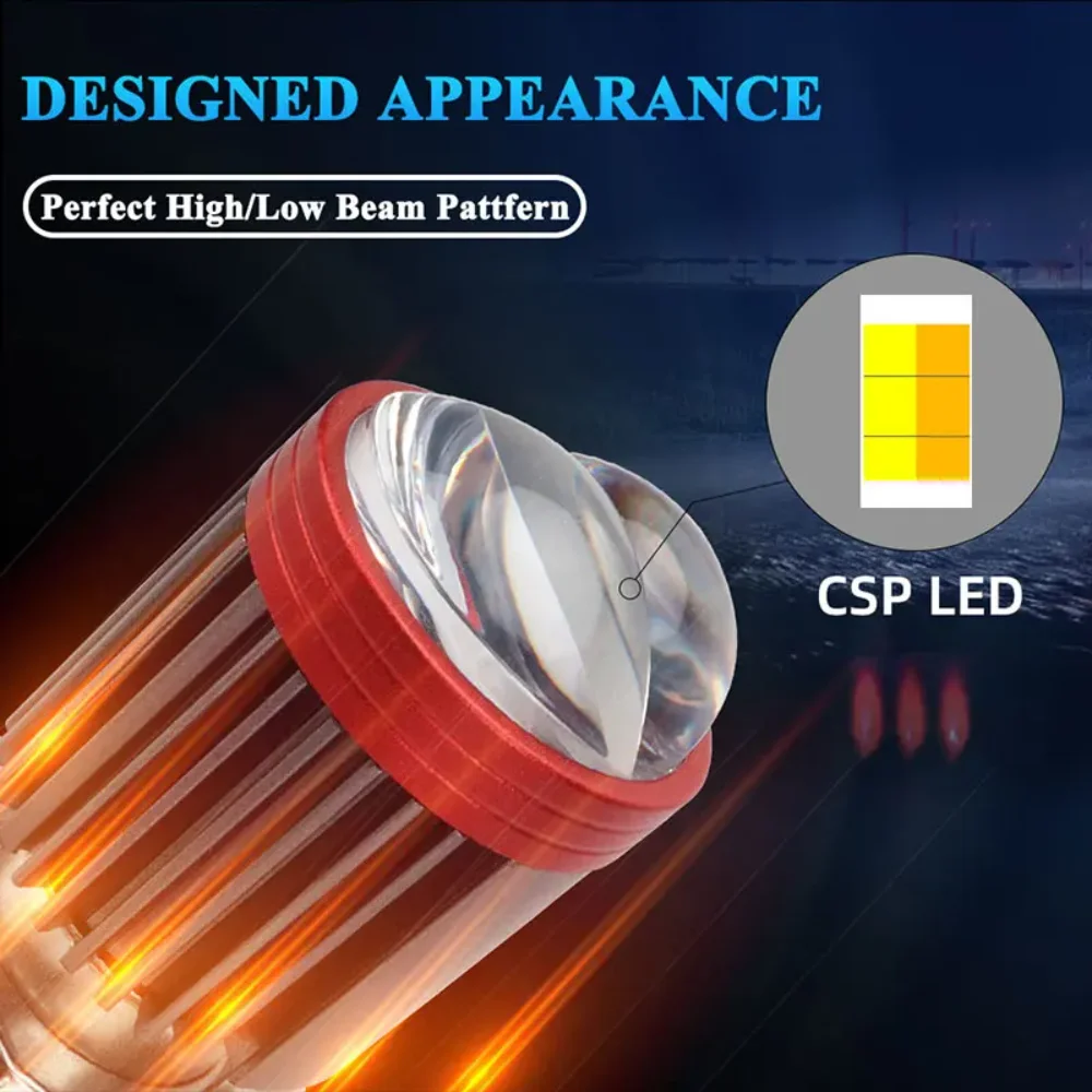 CSP عدسة أبيض أصفر مرحبا لو شعاع الضباب ضوء سكوتر دراجة نارية ملحقات المصابيح H4 LED H6 BA20D LED دراجة نارية المصابيح الأمامية