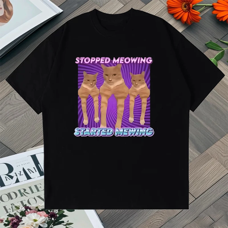 

Летняя футболка I Eat Cement Cursed с забавным котом и графикой в стиле хип-хоп, хлопковая футболка для мужчин и женщин с круглым вырезом и короткими рукавами, топ унисекс