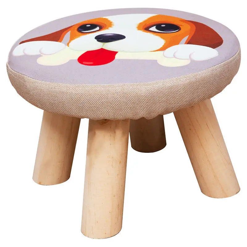 

Internet celebrity small stool solid wood cartoon
