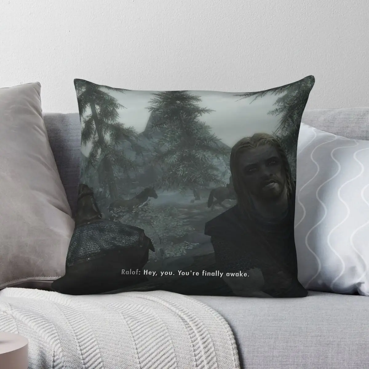 Hey You. Your Finally Awake Square Pillowcase Polyester Linen Velvet Pattern Zip Decor Pillow Case Home Cushion Cover 45x45