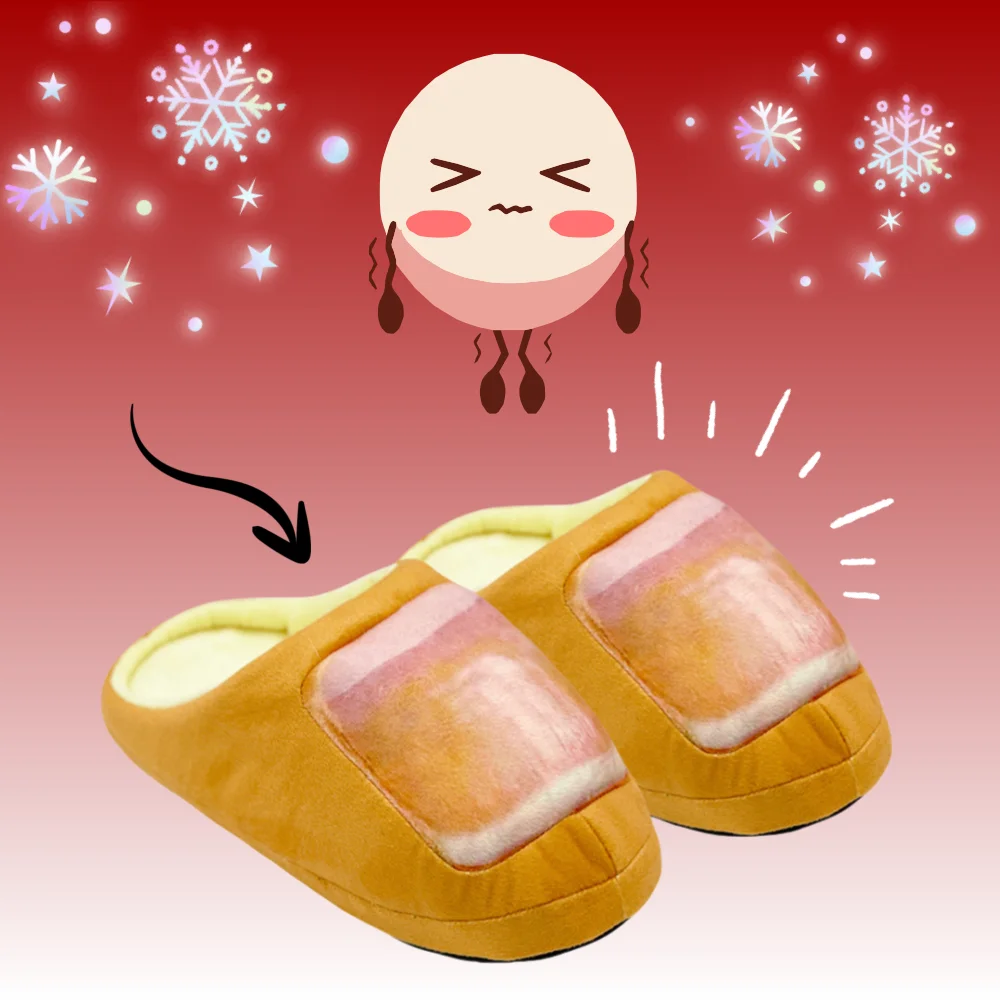 Delicious Indoor Slippers Winter Bread Design Shoes Lovers Adult Home Floor Slides Soft Sole Bedroom House Christmas Gift