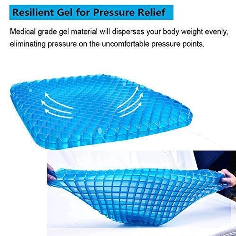 Atmungsaktives 3D-Latex-Silikon-Gel-Sitzkissen mit Wabenstruktur für Sommer, Kühlendes Auto-Sitzkissen, Orthopädisches Sitzkissen, Silica-Ei-Pad