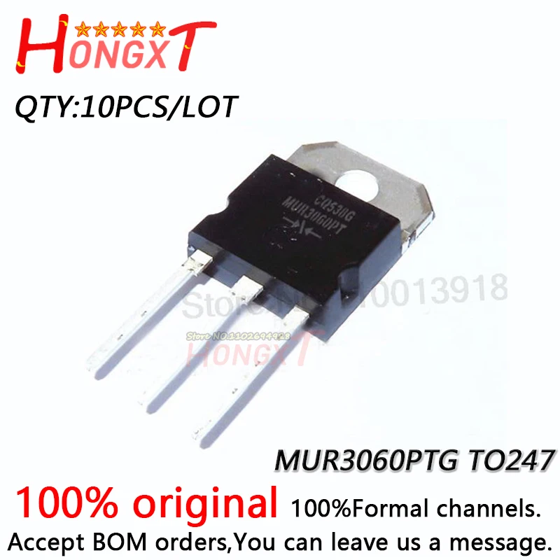 

10PCS NEW MUR3060PT MUR3060 MUR3060PTG TO-247 Fast recovery diode rectifier tube 30A 600V