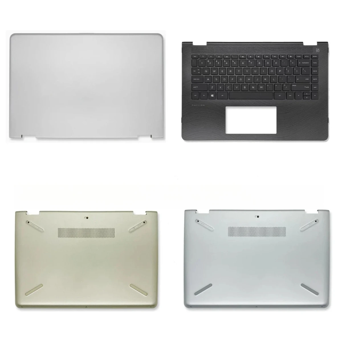 Compatible with Pavilion X360 14-BA, TPN-W125, 14M-BA: LCD, Top Cover, Screen Bezel, Palm Rest, Bottom Case, ABCD Keyboard