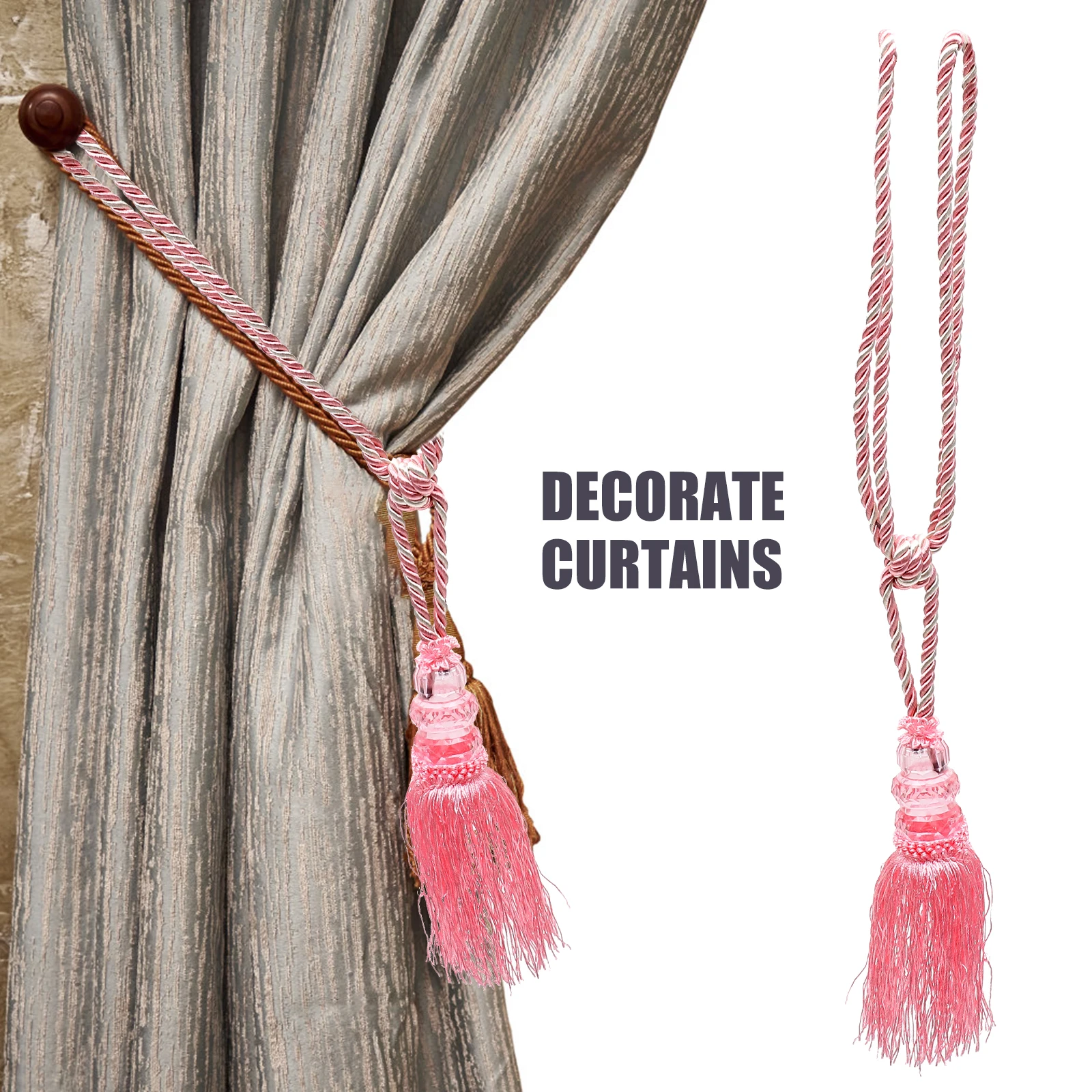 

10 Pcs Curtain Decor Holders Tiebacks Fringe Grace Decoration Chemical Fiber Decorative White