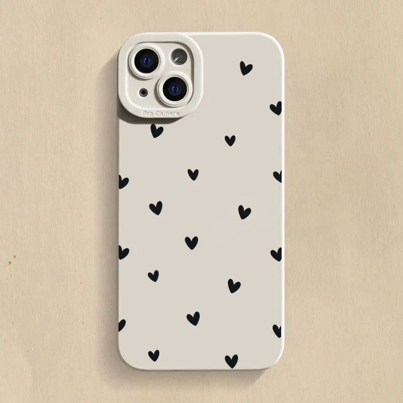 Black Love Heart Protector Phone Cases For Samsung Galaxy S26 S25 S24 Ultra S22 S23 Plus A35 A54 A55 A26 A53 A36  A56 A16 Cover view 5