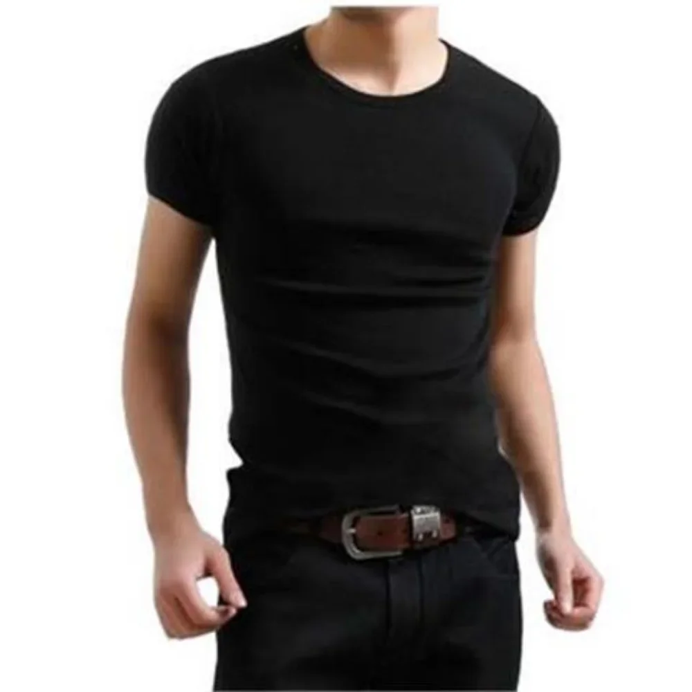 Summer Original Men\'s Shirts Plus Size 5XL Smooth Comfortable Stretch Round Collar T-Shirt for Gym  Daily Wear Casual Gym Tshirt