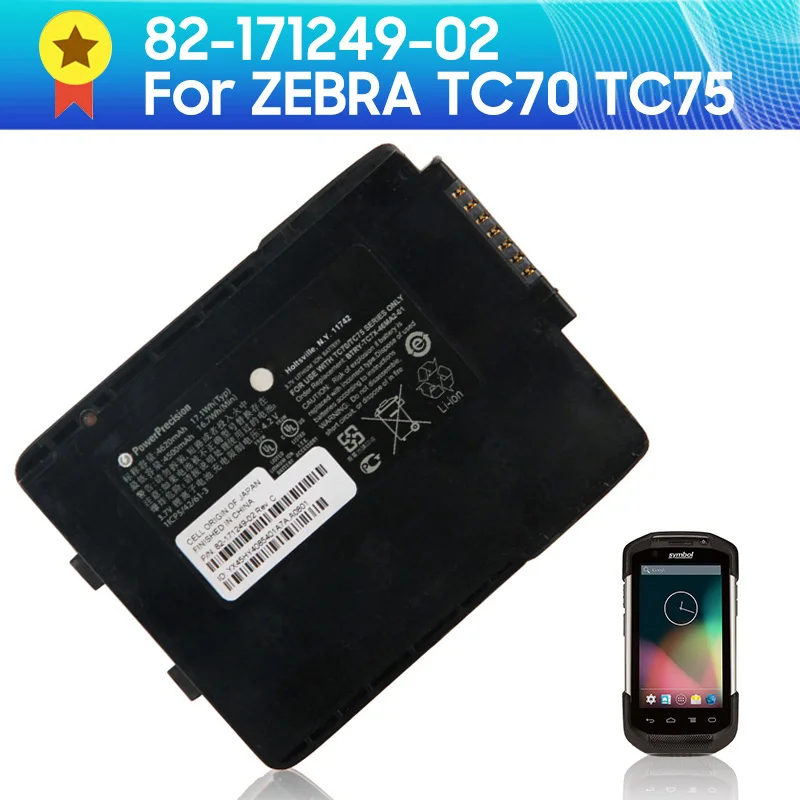 

New Replacement Battery 82-171249-02 82-171249-01 for ZEBRA TC75 TC70 Symbol Scanner Battery 4.2V Large Capacity 4620mAh