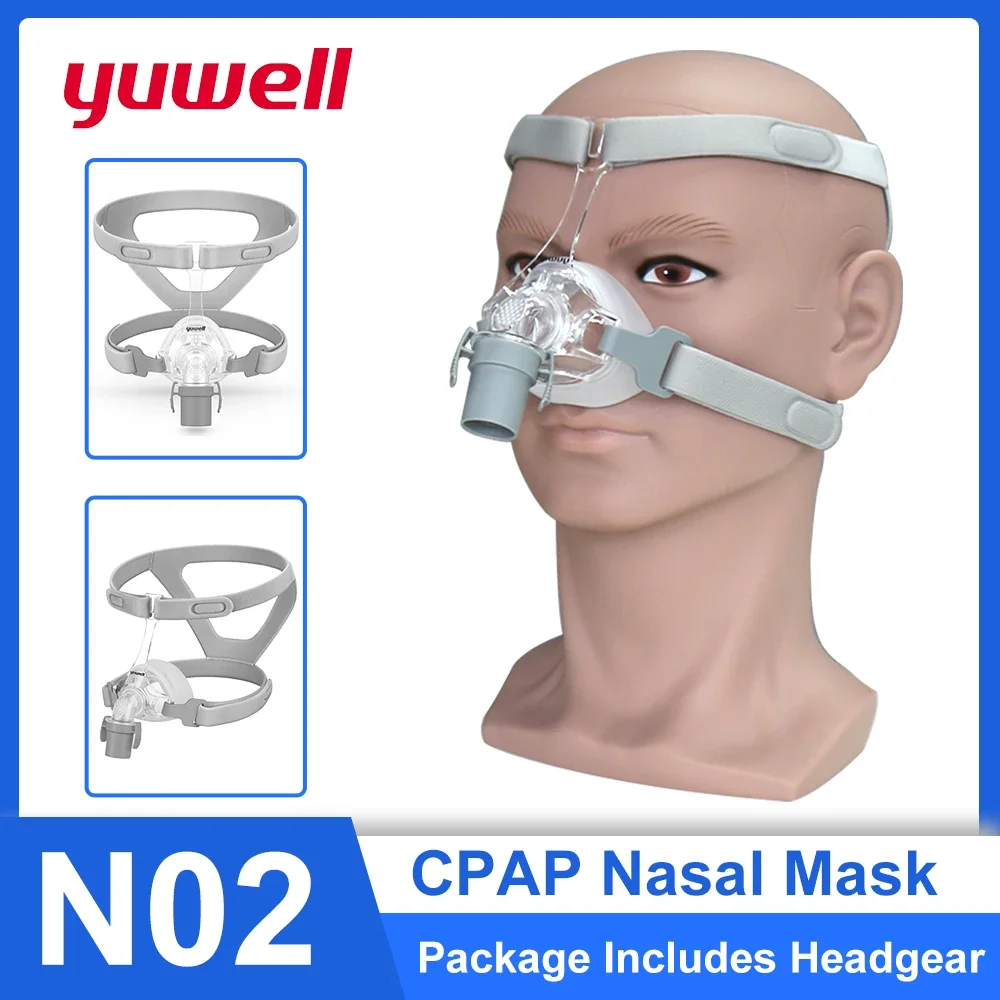 YUWELL носовая маска CPAP с головными уборами, силиконовые гелевые подушки для авто CPAP Bipap Machine, апноэ во сне, противохрап, CPAP, носовая маска