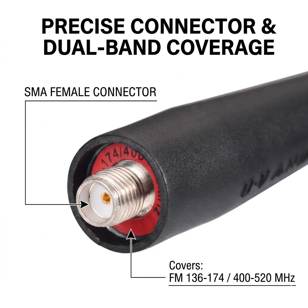 Superbat Dual Band SMA Femmina Ham Radio Antenna UHF/VHF per Baofeng UV-82 UV-5R UV-B5 GT-3 BF-F8HP UV-5RA UV-5RE Quansheng TG-UV