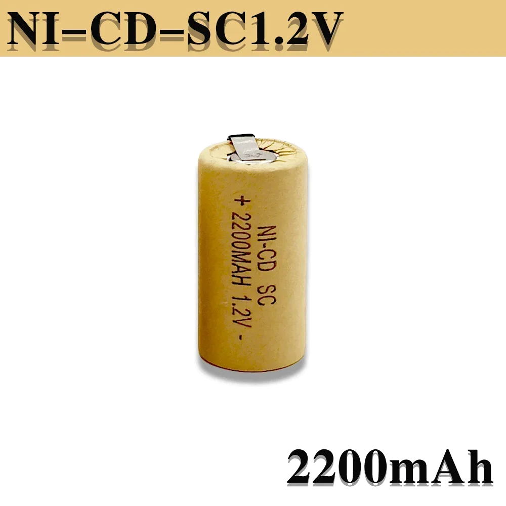 1-20pcs Screwdriver Drill SC Battery 1.2V 2200mah SubC Nickel Cadmium Rechargeable Battery with Label Power Tools Nickel Battery