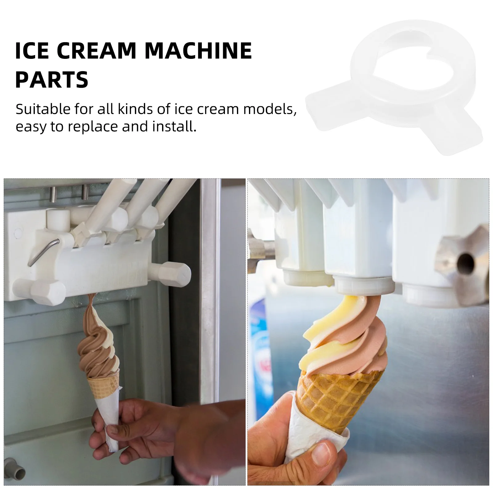 

Model Ice Cream Machine Accessories Dispenser Nozzles Portable Cylindrical White
