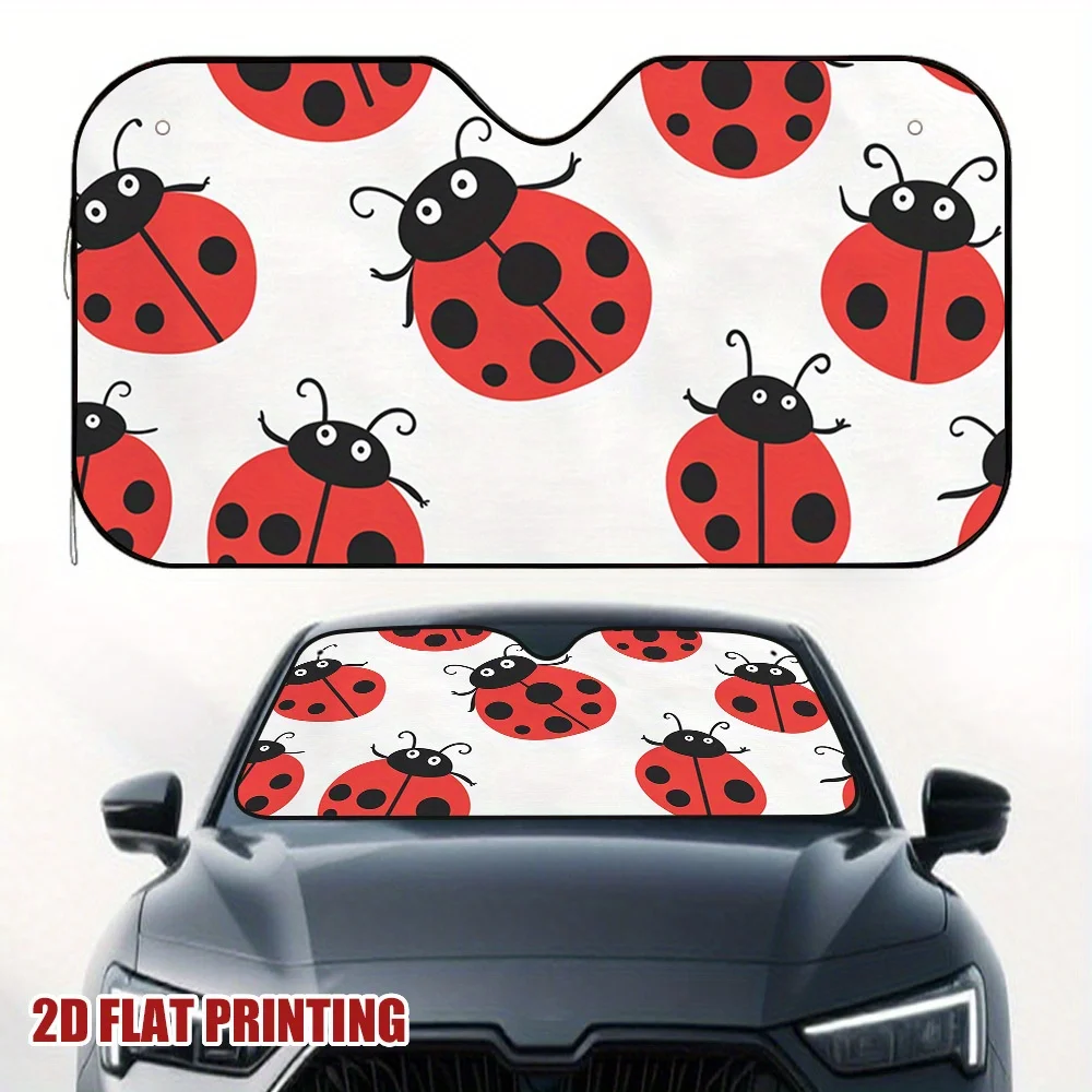 1pc Red Ladybug Parade Car Sun Visor, Suitable For All Types Of Drivers, Blocks Direct Sunlight, Improving Driving Safety.
