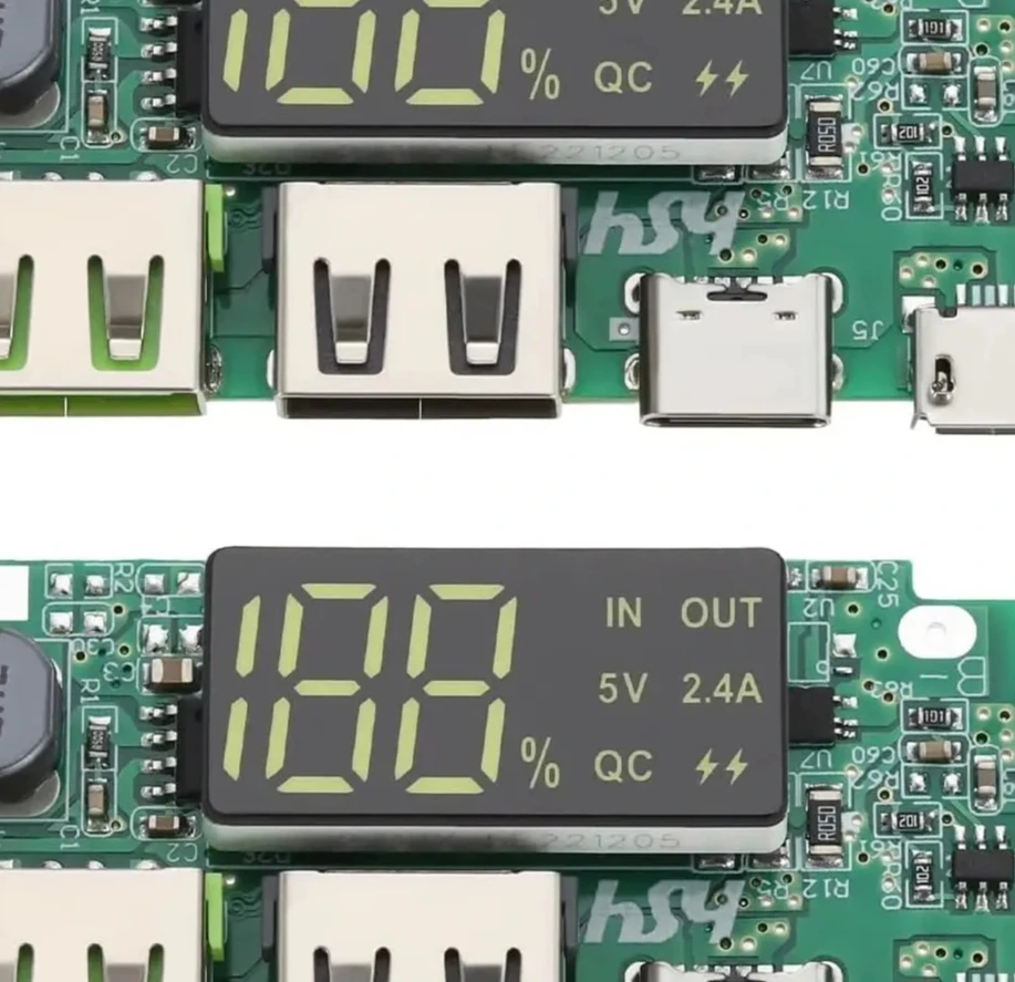 2 18650 شواحن بطارية ليثيوم 5 فولت 2.4A المزدوج USB لوحة دوائر كهربائية وحدة عرض LCD رقمية