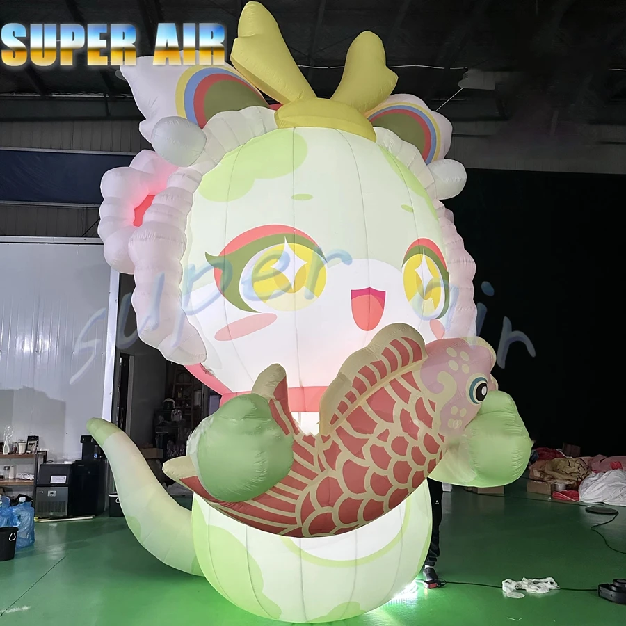 Schönes Design, heißer Verkauf, niedliche Cartoon-Figur, aufblasbarer Cartoon-Drache zur Dekoration