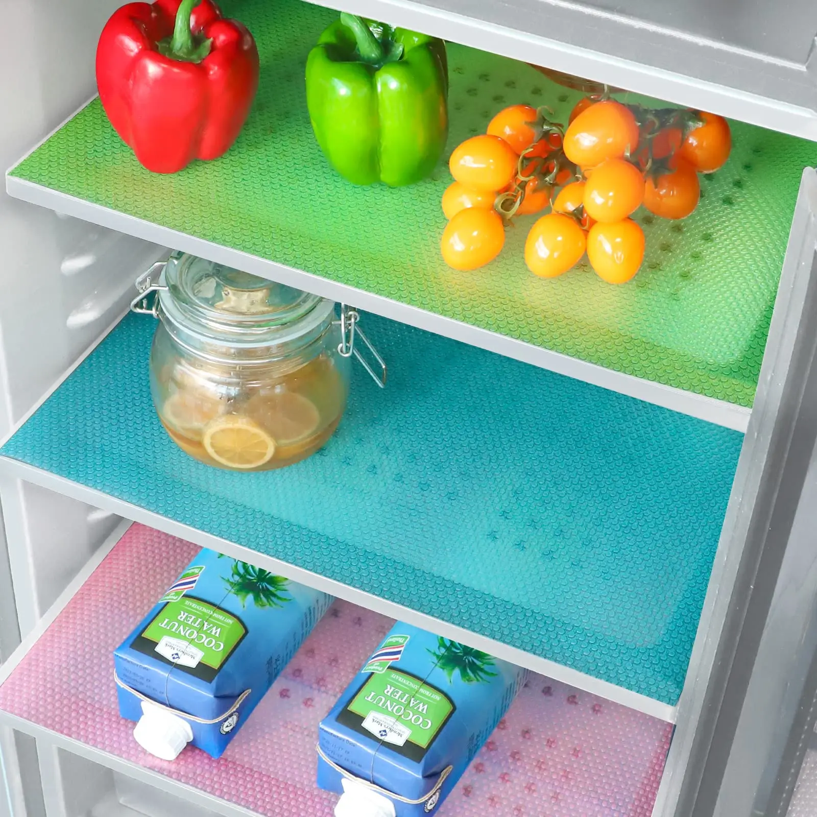 Refrigerator Mats Refrigerator Liners Refrigerator Pads Shelf Mats Washable Fridge Liners Drawer Table Placemats Multi-Use Shelf