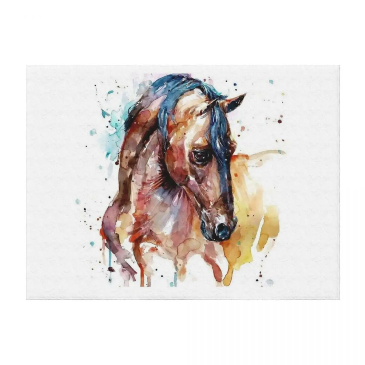 Retrato de un caballo árabe, manta decorativa para sofá, ideas de regalos turísticos de San Valentín, mantas a cuadros en el sofá