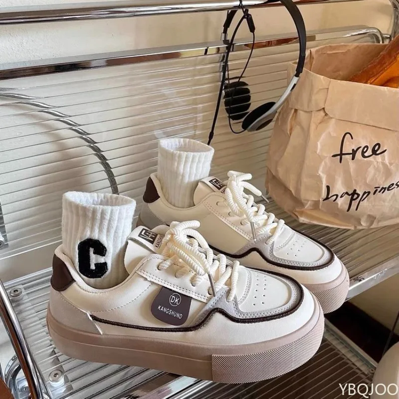 

Thick soled white shoes spring summer casual shoes women's soft soled height increasing breathable deodorizing board