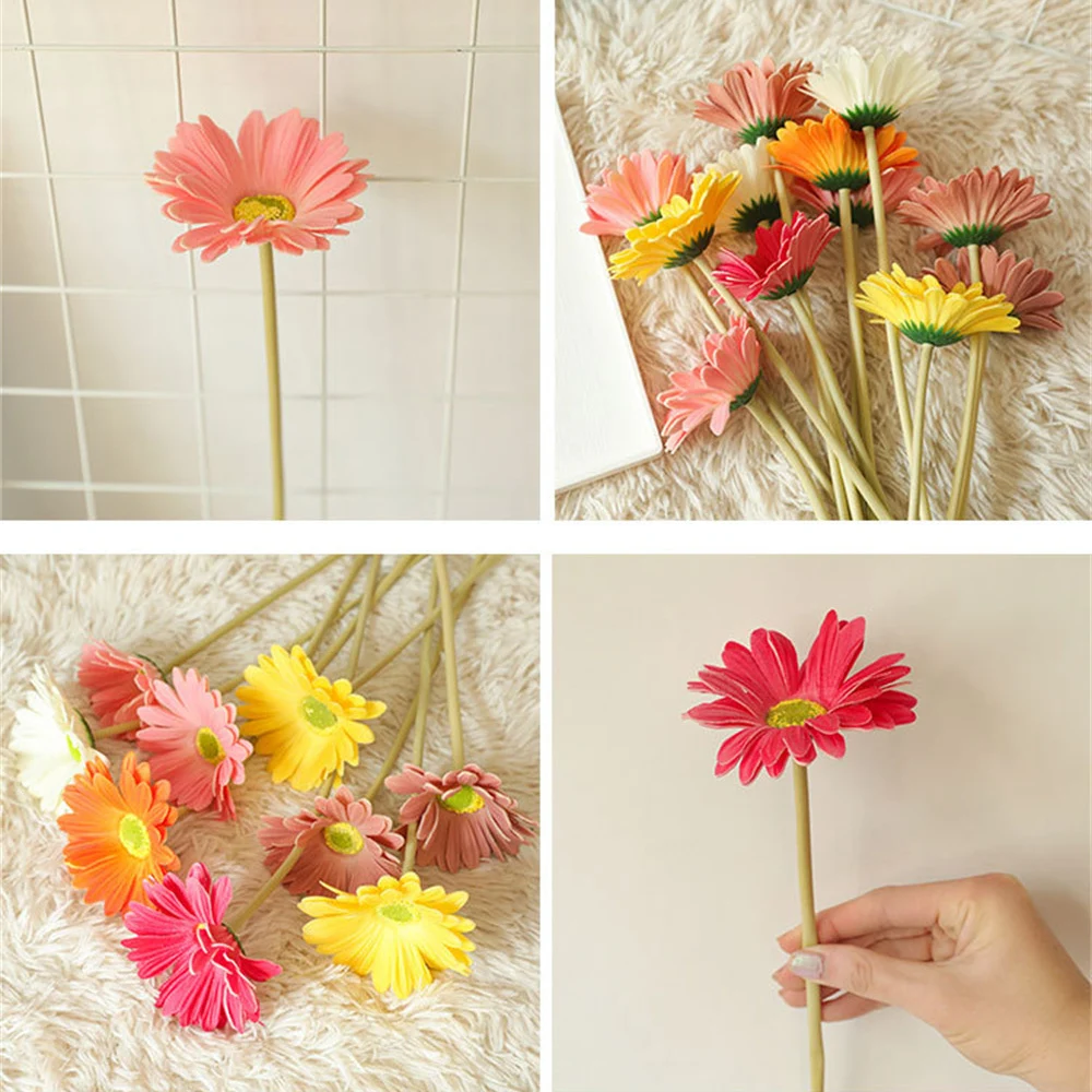 Gerbera Unique Style Full Transparent Fresh Elastic Simulation High Quality Material Rich Colors Clear Reality The Flowers Grace