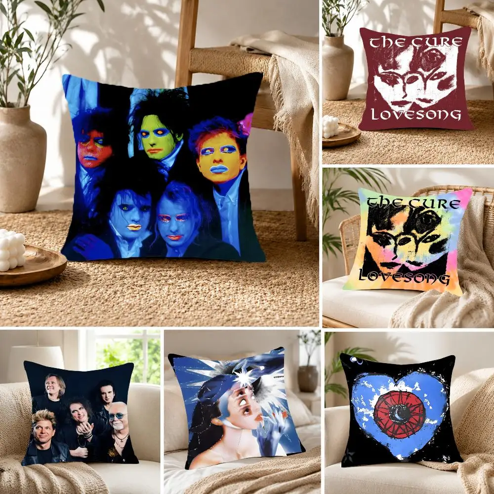 Alternative Rock-Band T-The Cure Cushion Cover Fluffy velvet Nordic style plush Living room sofa decorative