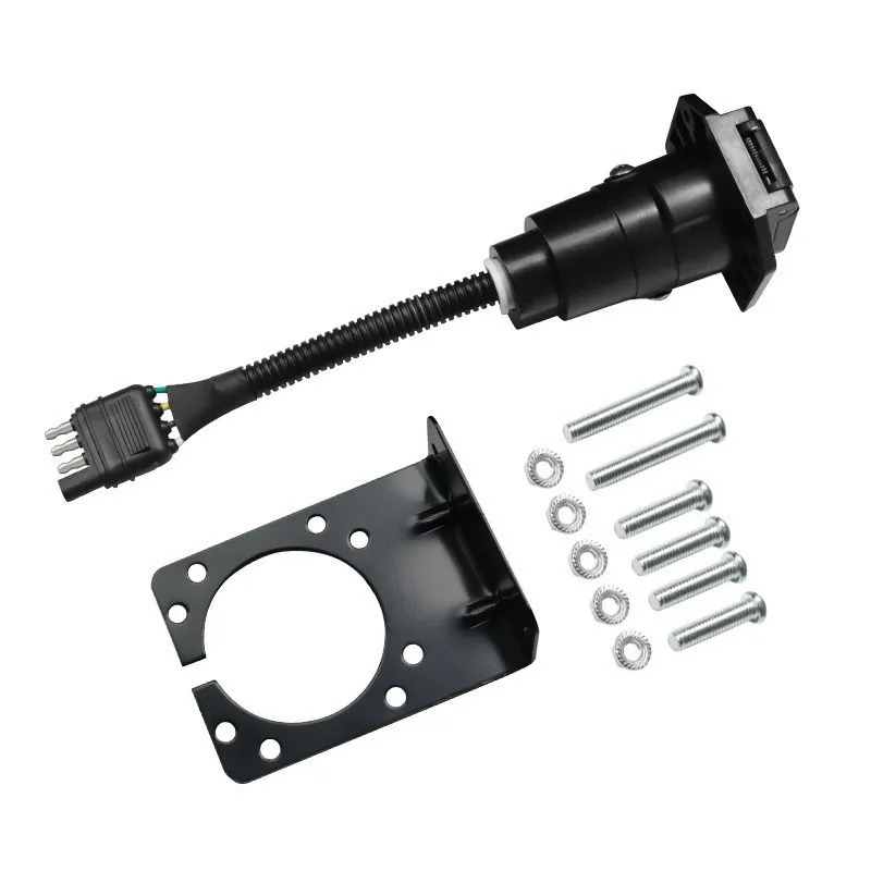 

Разъем для буксирного транспортного средства в американском стиле с монтажным кронштейном, 4-контактный на 7-контактный жгут проводов прицепа