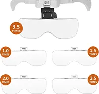 Hobby Head Headband LED Glass With Watch Light Free Charging Rechargeable Hands Lenses Jewelry 5 USB Craft Magnifying Magnifier