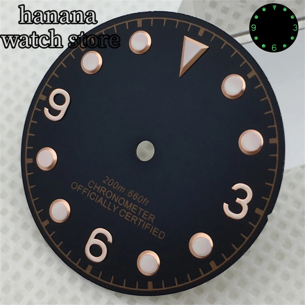 29mm gradient dial with black and brown color scheme and rose gold snowflake hands NH35 NH36 ETA2824 PT5000 Miyota 8215 movement